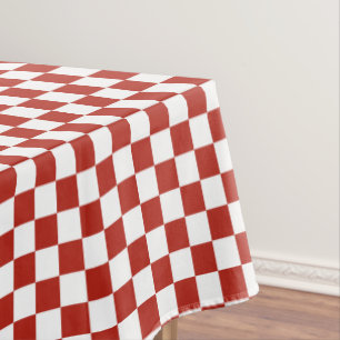 Red and White Picnic Chequerboard Tablecloth