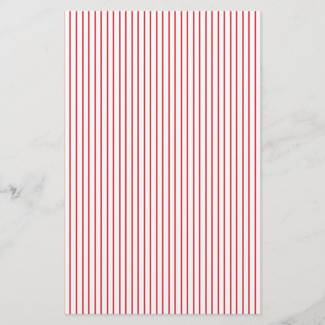 Red and White Pinstripe Stationery (Front)