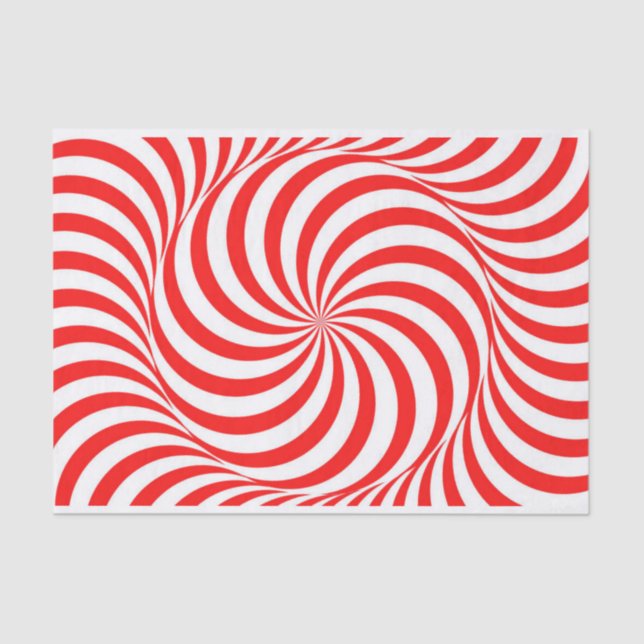 Red and White Pinwheel/Swirl Tissue Paper (Front)