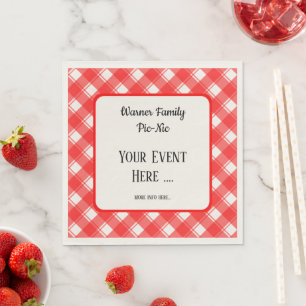 Red and White Plaid Pattern Retro Custom Napkin