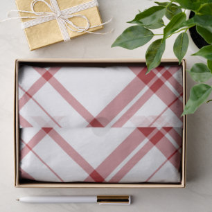 Red And White Plaid Tissue Paper