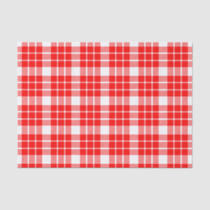 Red and White Plaid Tissue Paper