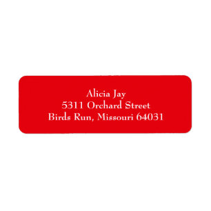 Red and White Plain Return Address Labels