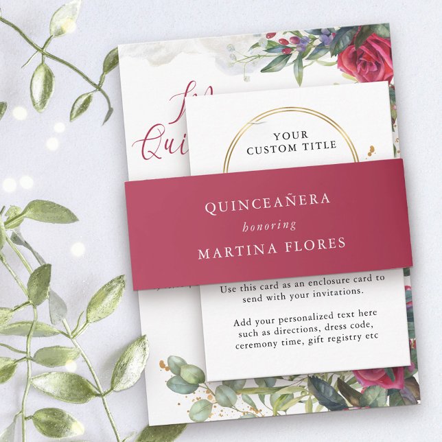 Red and White Plain Simple Party Invitation Belly Band (Plain and simple belly bands to set of your invitations, in red  and white)