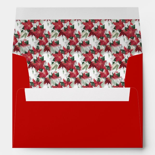 Red and White Poinsettia Envelope (Back (Bottom))