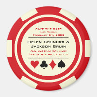 Red and White Poker Chip Casino Save The Date