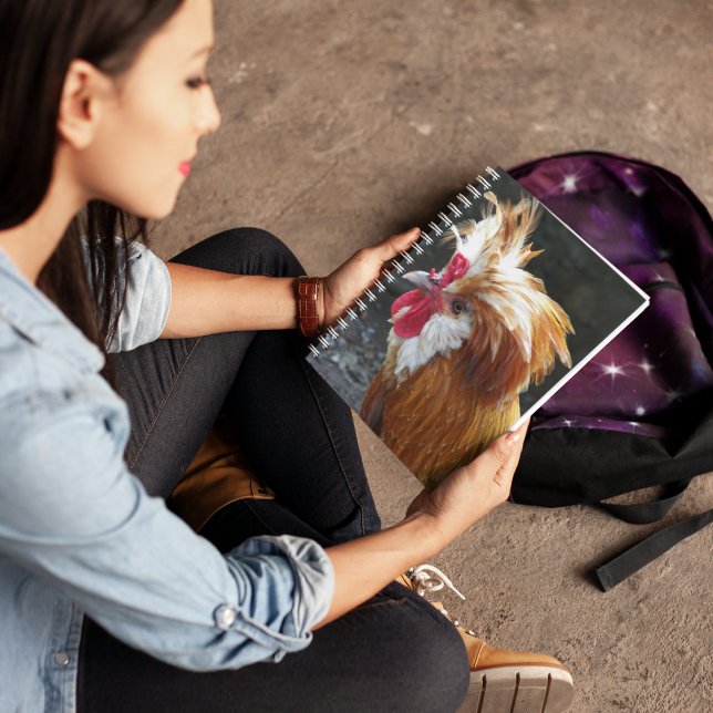 Red and White Polish Chicken Notebook (In Situ)