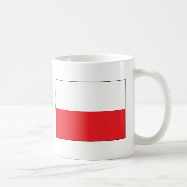 Red and White Polish Flag Coffee Mug (Right)