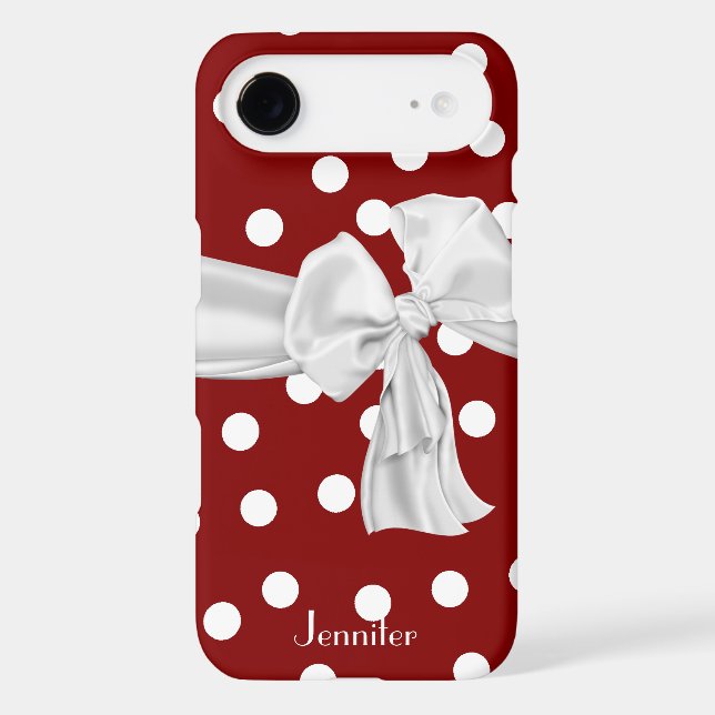 Red and White Polka Dot iPhone 4 Case (Back)
