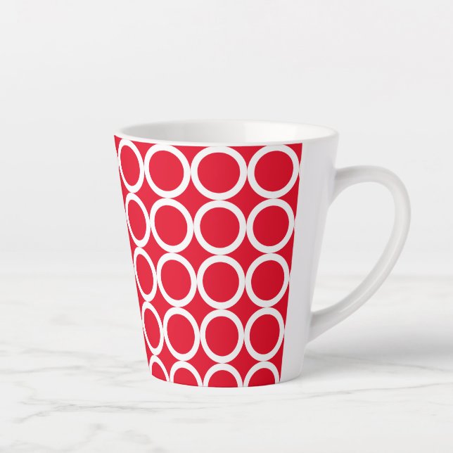 Red and White Polka Dot Latte Mug (Right)