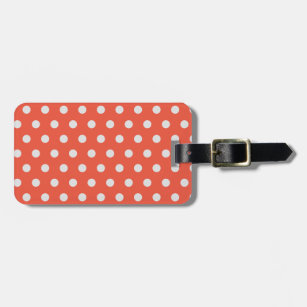 Red and White Polka Dot Luggage Tag