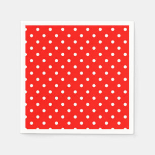 Red and white polka dot modern glamour napkin