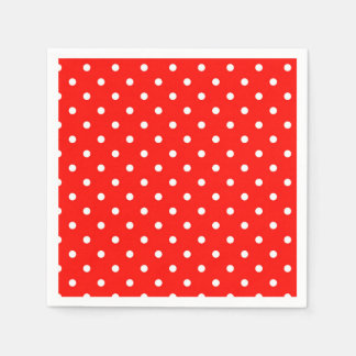 Red and white polka dot modern glamour napkin