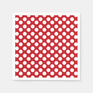 Red and White Polka Dot Paper Napkin