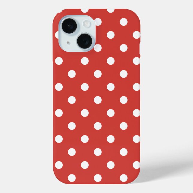 Red and White Polka Dot Pattern Case-Mate iPhone Case (Back)