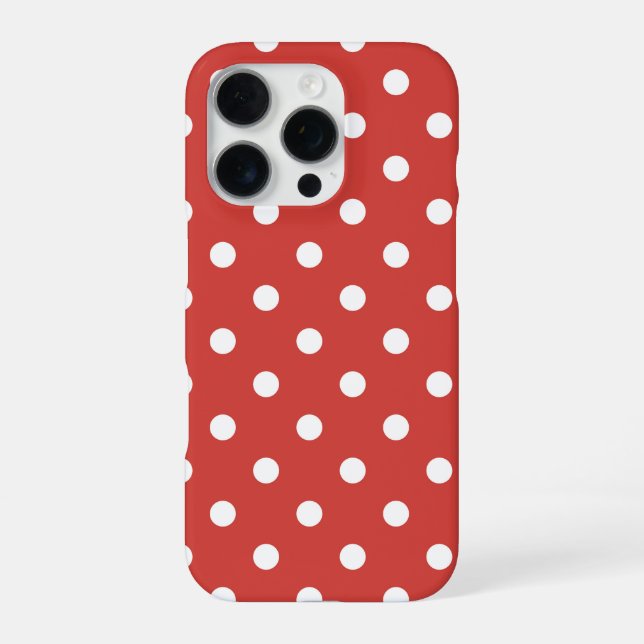 Red and White Polka Dot Pattern iPhone Case (Back)