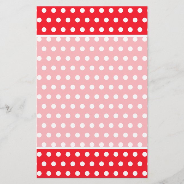 Red and White Polka Dot Pattern. Spotty. (Front)