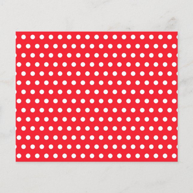 Red and White Polka Dot Pattern. Spotty. (Front)