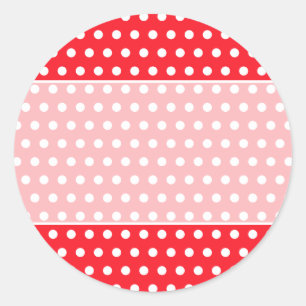 Red and White Polka Dot Pattern. Spotty. Classic Round Sticker