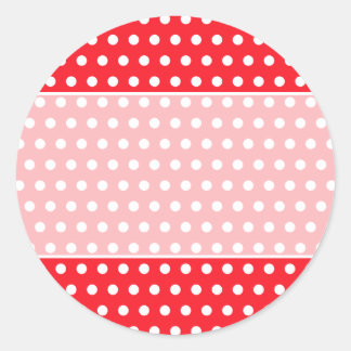 Red and White Polka Dot Pattern. Spotty. Classic Round Sticker