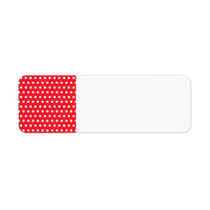 Red and White Polka Dot Pattern. Spotty. Return Address Label