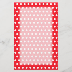 Red and White Polka Dot Pattern. Spotty. Stationery