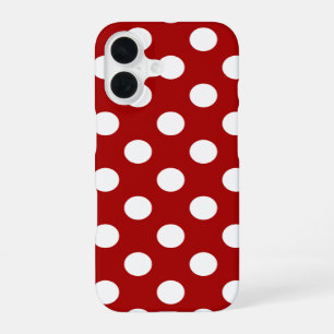 Red and white Polka Dot pattern, super sweet, mode iPhone 16 Case