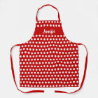 Red and White Polka Dot Womens Personalised Baking