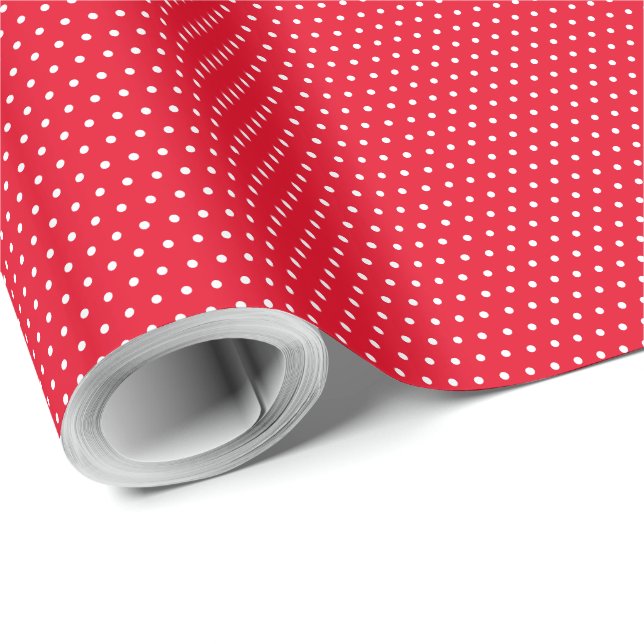Red and White Polka Dot Wrapping Paper (Roll Corner)