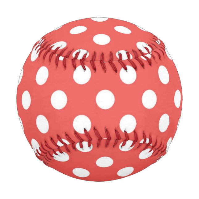 Red and White Polka Dots Baseball (Front)