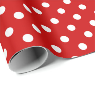 Red and white polka dots Christmas wrapping paper