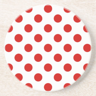 Red and white polka dots coaster
