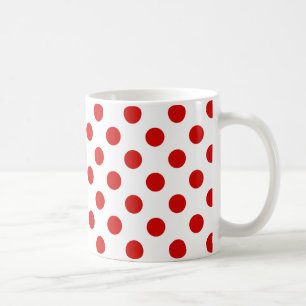 Red and white polka dots coffee mug