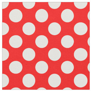 Red and White Polka Dots Fabric