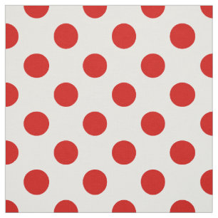 Red and white polka dots fabric