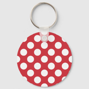 Red and White Polka Dots Key Ring