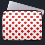 Red and white polka dots laptop sleeve<br><div class="desc">Red and white polka dots</div>