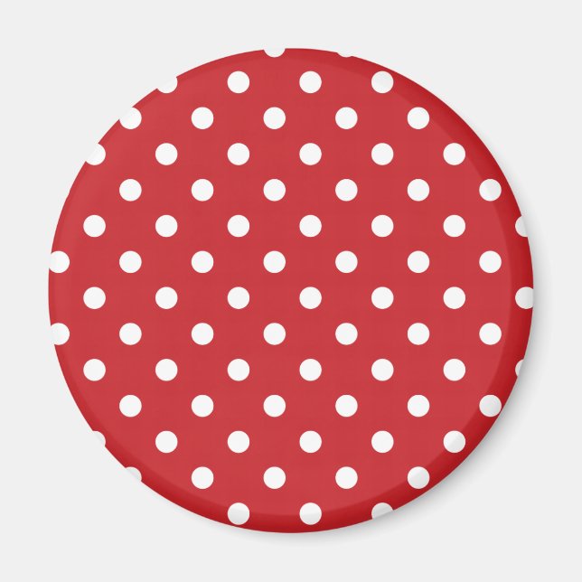 Red and White Polka Dots Magnet (Front)