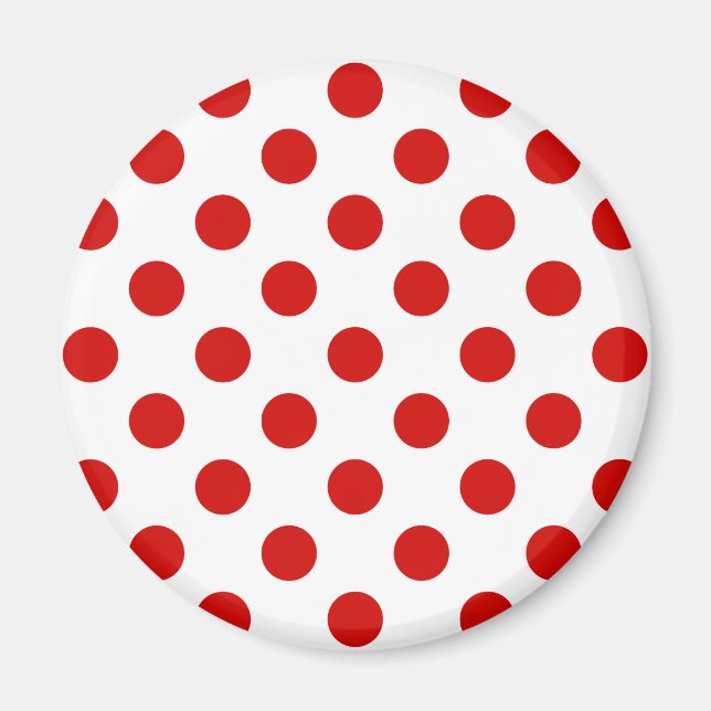 Red and white polka dots magnet (Front)
