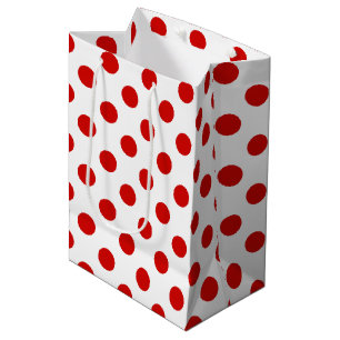 Red and white polka dots medium gift bag