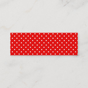 Red and White Polka Dots Mini Business Card