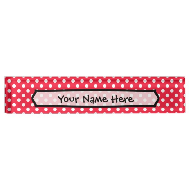 Red and White Polka Dots Nameplate (Front)