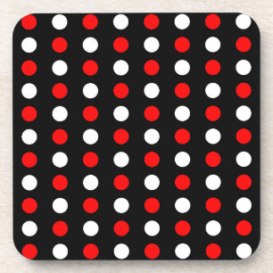 Red and white polka dots pattern coaster