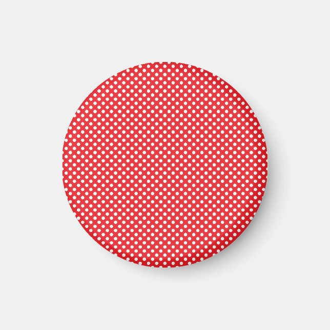 Red and White | Polka Dots Pattern Magnet (Front)