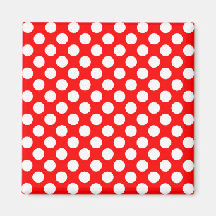 Red and white polka dots pattern magnet