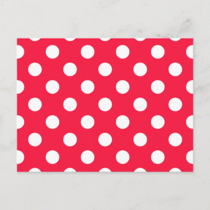 Red and white polka dots postcard