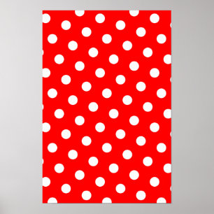 Red and White Polka Dots Poster