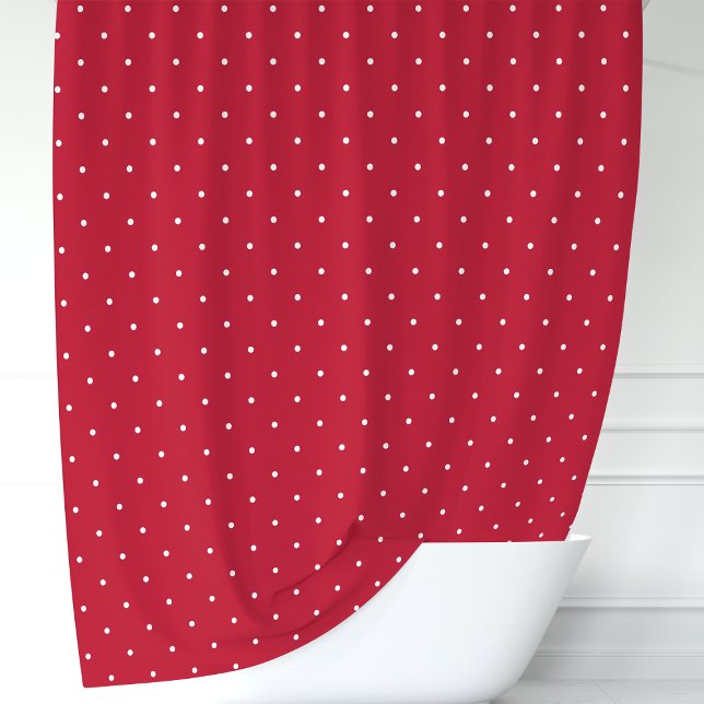Red and White Polka Dots Shower Curtain (Creator Uploaded)