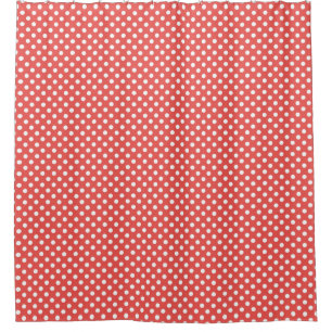 Red and White Polka Dots Shower Curtain
