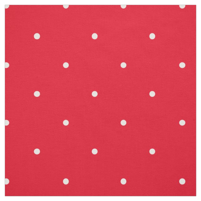 Red And White Polka Dots Small Pretty Pattern Fabric (Swatch)